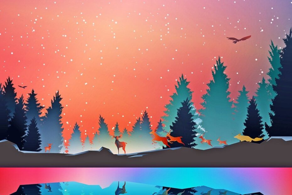 winter lake, animals, forest-3758317.jpg